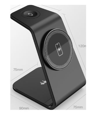 İyi bir fiyat. Kompakt 3 In 1 Kablosuz Şarj Aracı 5W Saat Çıktısı Ve 5W/7.5W/10W/15W Kablosuz Çıktısı çevrimiçi