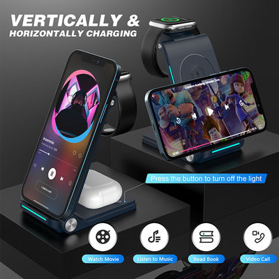 Çok Renkli Güç Bankası Hızlı Şarj İstasyonu 10W IPhone için Apple Watch AirPods