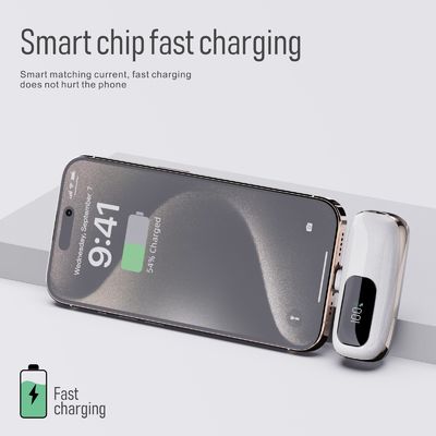 5000 mah kapsül ultra kompakt boyutlu batarya, yolculukta günlük taşınabilir şarj için
