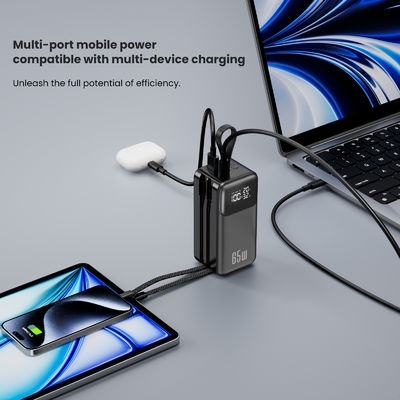 Portable Charger Power Bank 65W dizüstü bilgisayar için, 4 çıkış USB C Kablo ile seyahat taşınabilir şarj cihazları