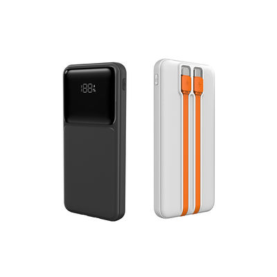 Kalite 10000mah Powerbank İçeriye Kablo Dahili USB C Kablo ile Power Bank Fabrika
