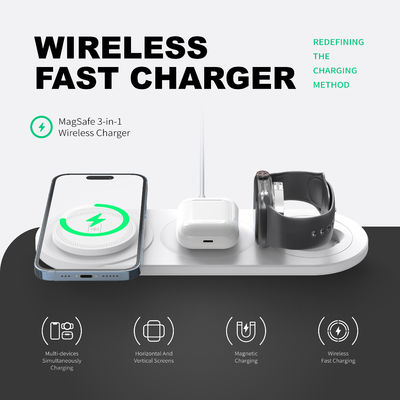 İyi bir fiyat. 3 In 1 Kablosuz Telefon Şarj cihazı 5W 7.5W 10W 15W Şarj için / 1 X C Tipi Kablo çevrimiçi